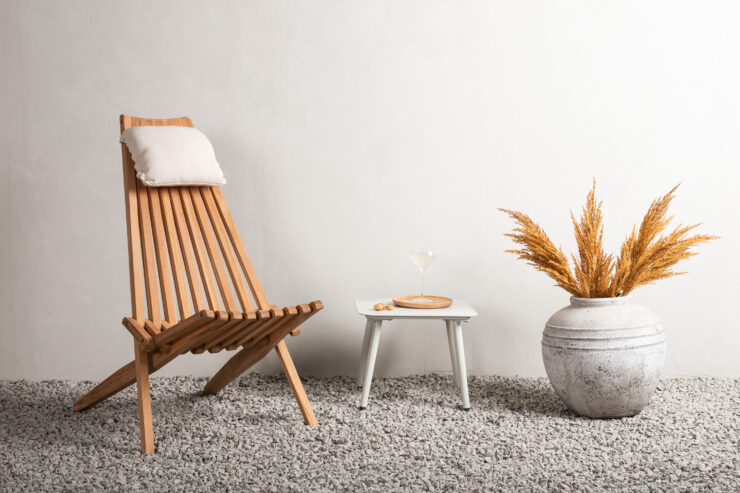 Kenya – Fauteuil lounge – Beige, Naturel – 68 x 100 x 86 cm