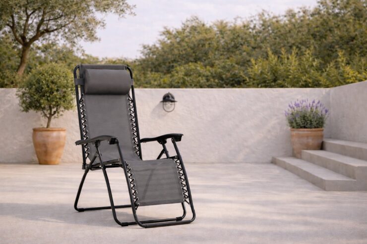 Melker – Bain de soleil – Noir, Gris – 90 x 112 x 65 cm