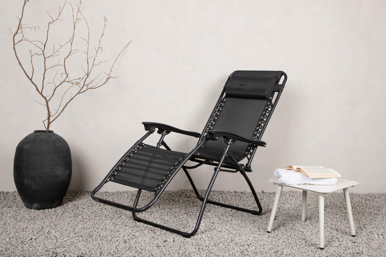 Melker – Bain de soleil – Noir – 90 x 112 x 65 cm