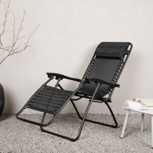 Melker – Bain de soleil – Noir – 90 x 112 x 65 cm