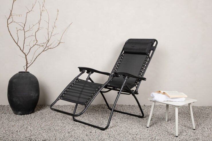Melker – Bain de soleil – Noir – 90 x 112 x 65 cm