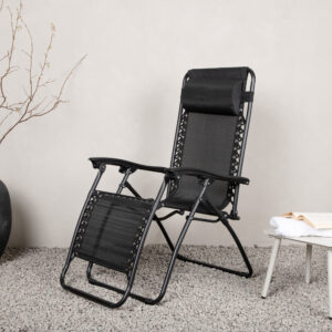 Melker – Bain de soleil – Noir – 90 x 112 x 65 cm