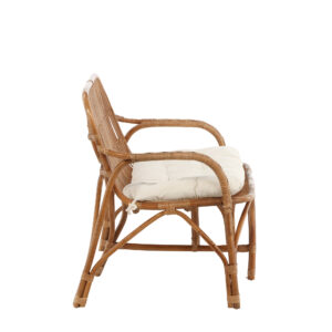 Nella – Canapé 2 places – Naturel, Blanc cassé – 62 x 93 x 129 cm