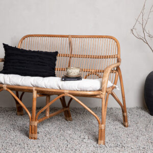 Nella – Canapé 2 places – Naturel, Blanc cassé – 62 x 93 x 129 cm