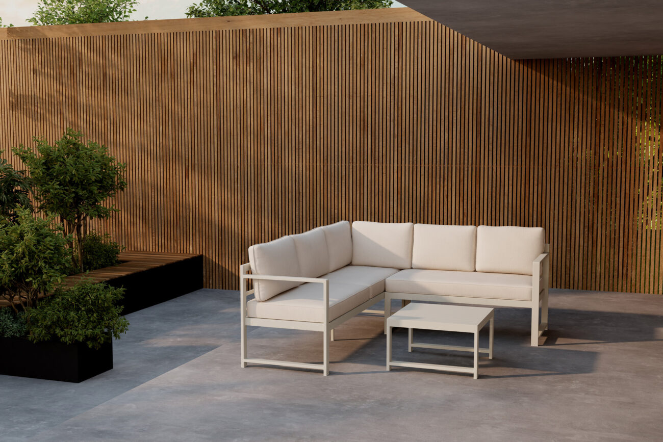 Salvador – Salon d’angle – Beige – 61 x 118/190 x 69 cm