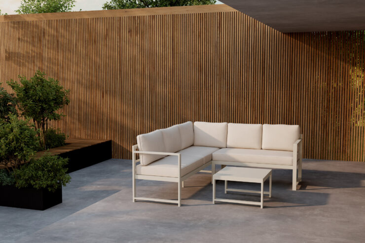 Salvador – Salon d'angle – Beige – 61 x 118/190 x 69 cm