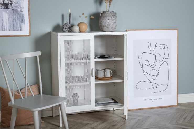 Misha – Meuble de rangement – Blanc – 40 x 102 x 80 cm
