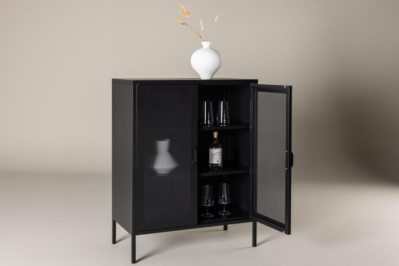 Misha – Meuble de rangement – Noir – 40 x 101,5 x 80 cm