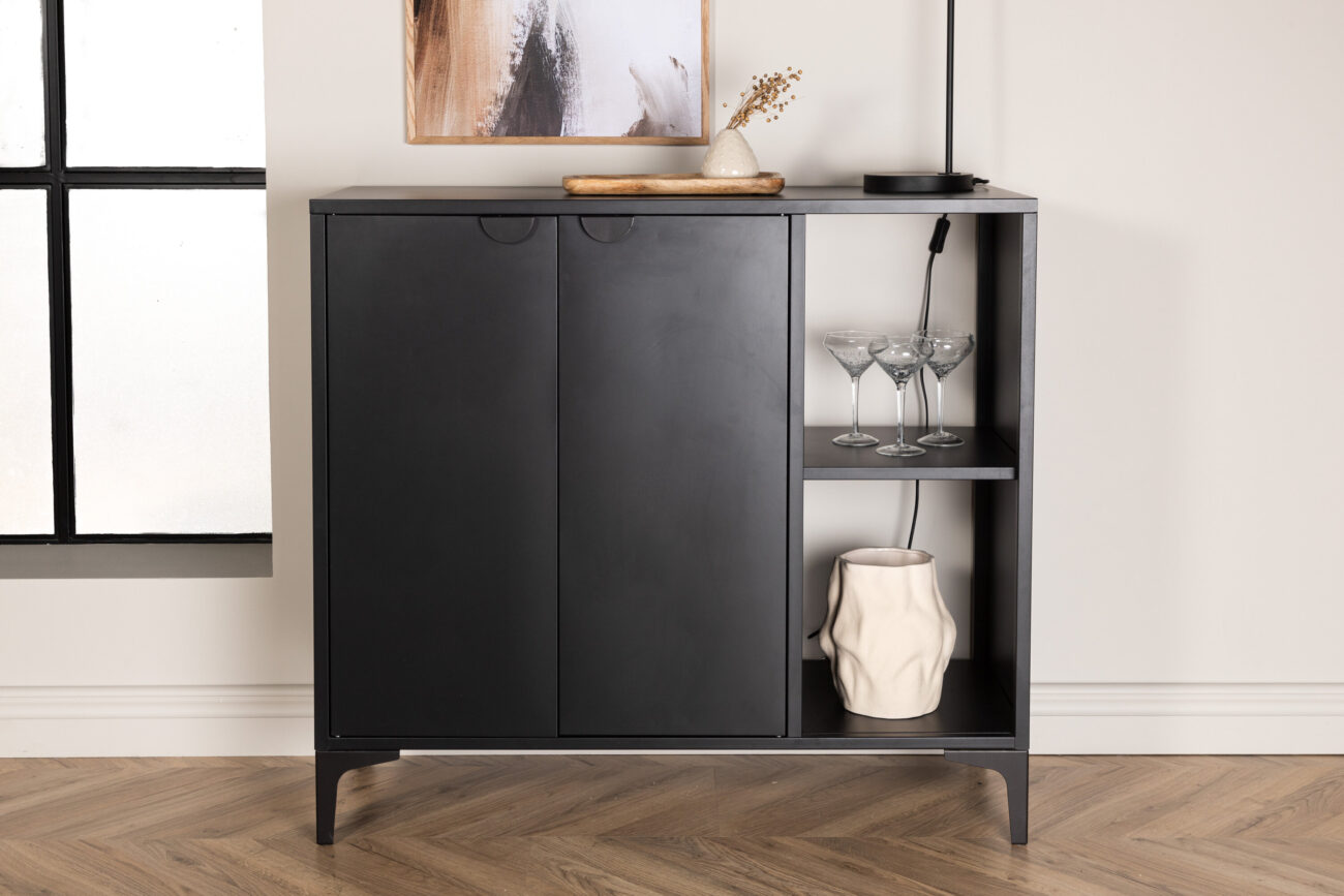 Piring – Meuble de rangement – Noir – 42 x 100 x 110 cm