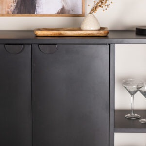 Piring – Meuble de rangement – Noir – 42 x 100 x 110 cm