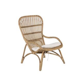 Ella – Fauteuil lounge – Blanc cassé – 76 x 65 x 98 cm
