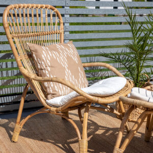 Ella – Fauteuil lounge – Blanc cassé – 76 x 65 x 98 cm