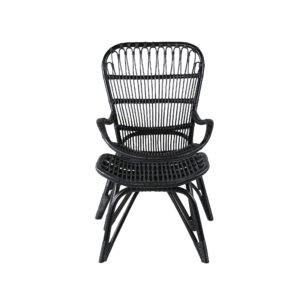 Ella – Fauteuil lounge – Noir, Blanc cassé – 76 x 98 x 65 cm