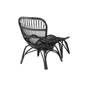 Ella – Fauteuil lounge – Noir, Blanc cassé – 76 x 98 x 65 cm