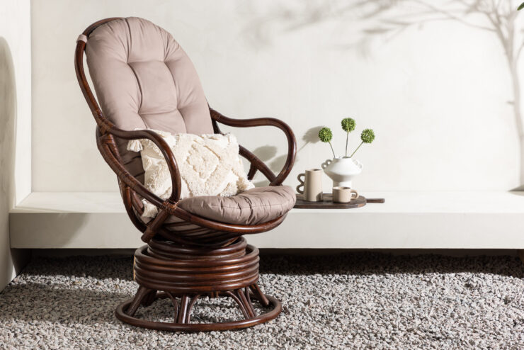 Swing – Fauteuil lounge – Noyer foncé – 85 x 108 x 74 cm