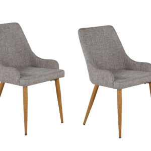 Plaza – Chaise de salle à manger – Gris, Naturel, Gris clair – 58 x 86 x 49 cm