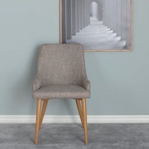 Plaza – Chaise de salle à manger – Gris, Naturel, Gris clair – 58 x 86 x 49 cm