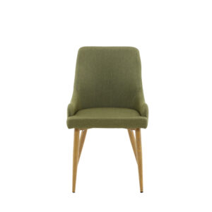 Plaza – Chaise de salle à manger – Vert, Naturel, Vert mousse – 58 x 86 x 49 cm