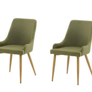Plaza – Chaise de salle à manger – Vert, Naturel, Vert mousse – 58 x 86 x 49 cm