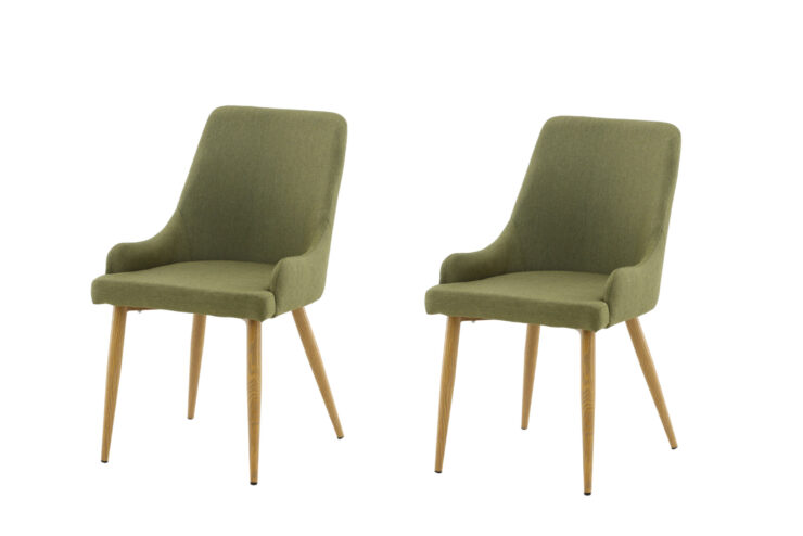 Plaza – Chaise de salle à manger – Vert, Naturel, Vert mousse – 58 x 86 x 49 cm