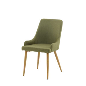 Plaza – Chaise de salle à manger – Vert, Naturel, Vert mousse – 58 x 86 x 49 cm