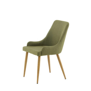 Plaza – Chaise de salle à manger – Vert, Naturel, Vert mousse – 58 x 86 x 49 cm