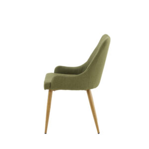 Plaza – Chaise de salle à manger – Vert, Naturel, Vert mousse – 58 x 86 x 49 cm