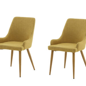 Plaza – Chaise de salle à manger – Naturel, Jaune, Moutarde – 58 x 86 x 49 cm