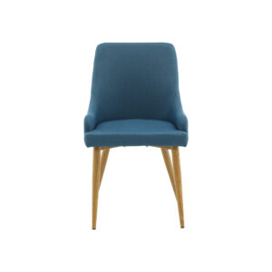 Plaza – Chaise de salle à manger – Bleu, Naturel – 58 x 86 x 49 cm