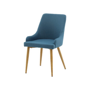 Plaza – Chaise de salle à manger – Bleu, Naturel – 58 x 86 x 49 cm