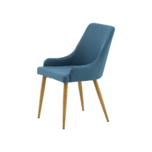 Plaza – Chaise de salle à manger – Bleu, Naturel – 58 x 86 x 49 cm