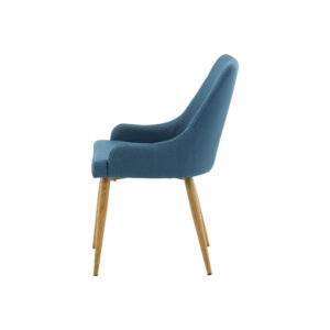 Plaza – Chaise de salle à manger – Bleu, Naturel – 58 x 86 x 49 cm