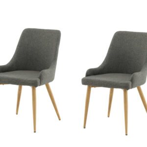Plaza – Chaise de salle à manger – Naturel, Gris foncé – 58 x 86 x 49 cm