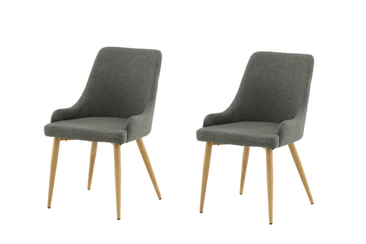 Plaza – Chaise de salle à manger – Naturel, Gris foncé – 58 x 86 x 49 cm
