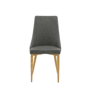 Leone – Chaise de salle à manger – Naturel, Gris foncé – 63 x 91 x 47 cm