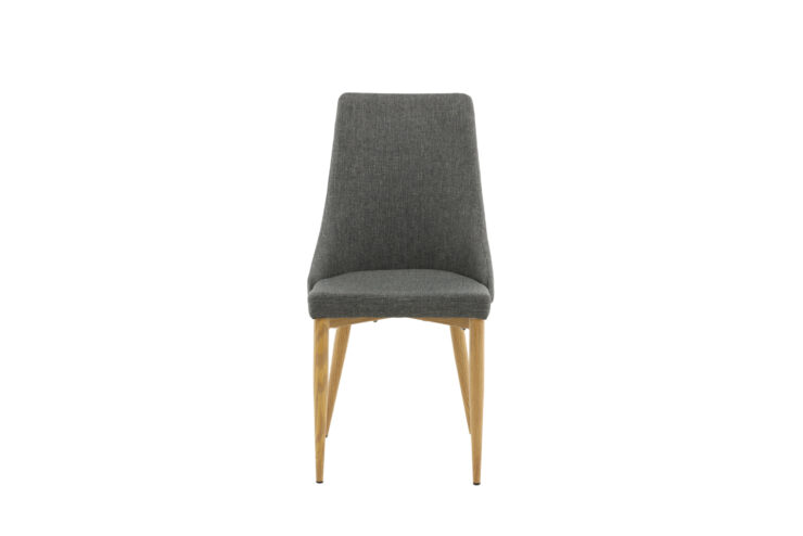 Leone – Chaise de salle à manger – Naturel, Gris foncé – 63 x 91 x 47 cm
