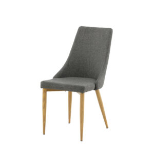 Leone – Chaise de salle à manger – Naturel, Gris foncé – 63 x 91 x 47 cm