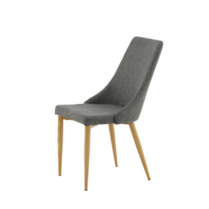 Leone – Chaise de salle à manger – Naturel, Gris foncé – 63 x 91 x 47 cm