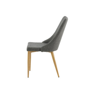 Leone – Chaise de salle à manger – Naturel, Gris foncé – 63 x 91 x 47 cm
