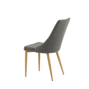 Leone – Chaise de salle à manger – Naturel, Gris foncé – 63 x 91 x 47 cm