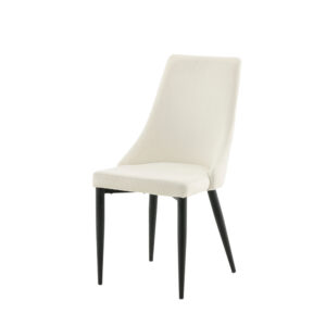 Leone – Chaise de salle à manger – Noir, Blanc, Beige – 63 x 91 x 47 cm