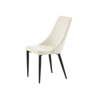 Leone – Chaise de salle à manger – Noir, Blanc, Beige – 63 x 91 x 47 cm
