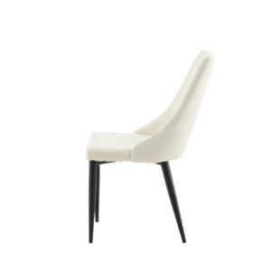 Leone – Chaise de salle à manger – Noir, Blanc, Beige – 63 x 91 x 47 cm