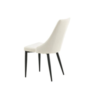 Leone – Chaise de salle à manger – Noir, Blanc, Beige – 63 x 91 x 47 cm