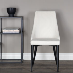 Leone – Chaise de salle à manger – Noir, Blanc, Beige – 63 x 91 x 47 cm