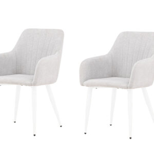 Comfort – Chaise de salle à manger – Gris clair, Blanc – 61 x 92 x 58 cm