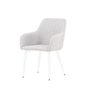 Comfort – Chaise de salle à manger – Gris clair, Blanc – 61 x 92 x 58 cm