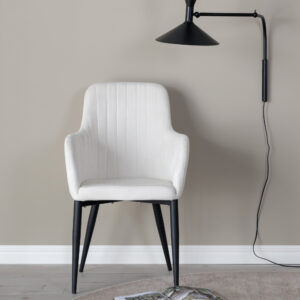 Comfort – Chaise de salle à manger – Noir, Blanc – 61 x 92 x 58 cm