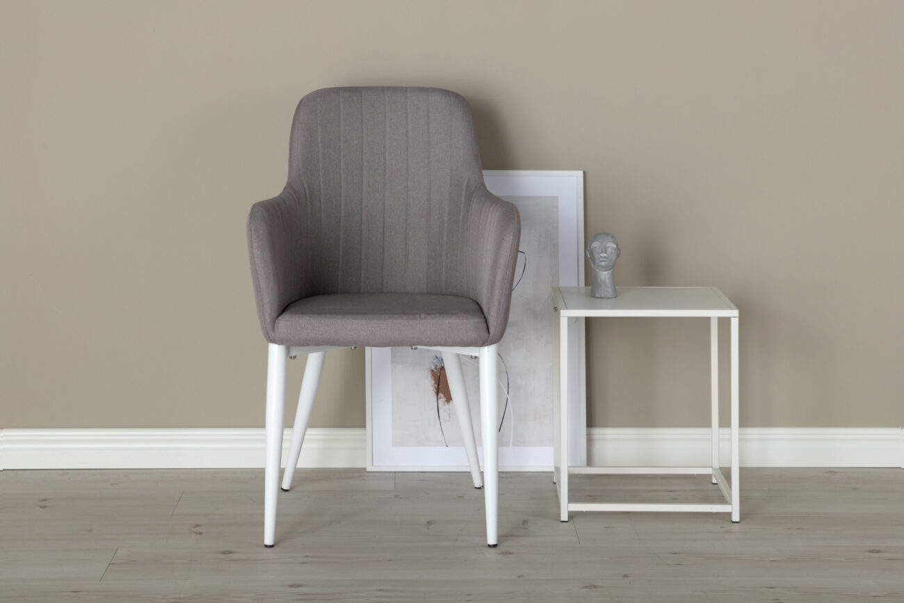 Comfort – Chaise de salle à manger – Gris, Blanc – 61 x 92 x 58 cm