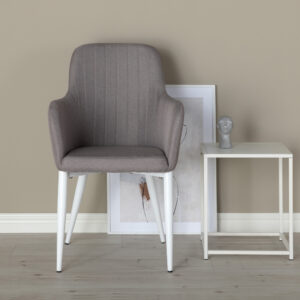 Comfort – Chaise de salle à manger – Gris, Blanc – 61 x 92 x 58 cm